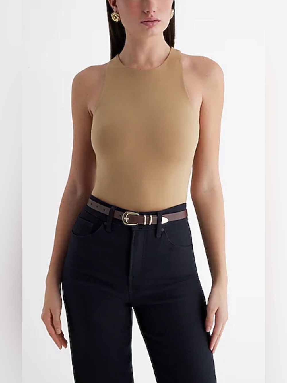 Express | Body Contour Compression High Neck Bodysuit | Nude | M